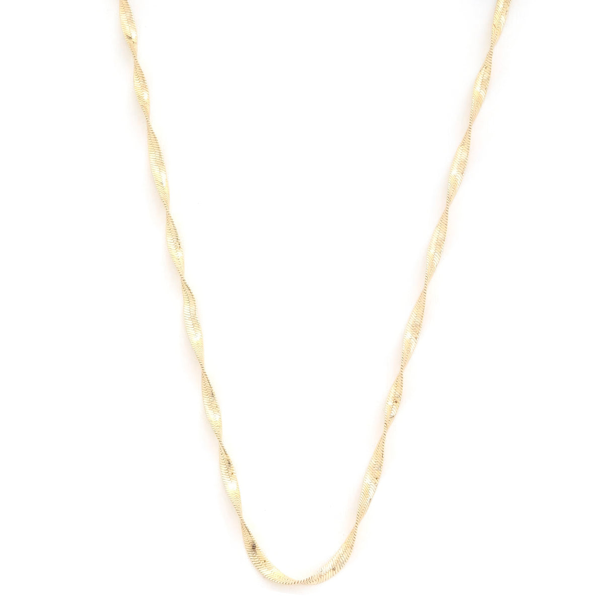 Flat Snake Link Twisted Metal Necklace
